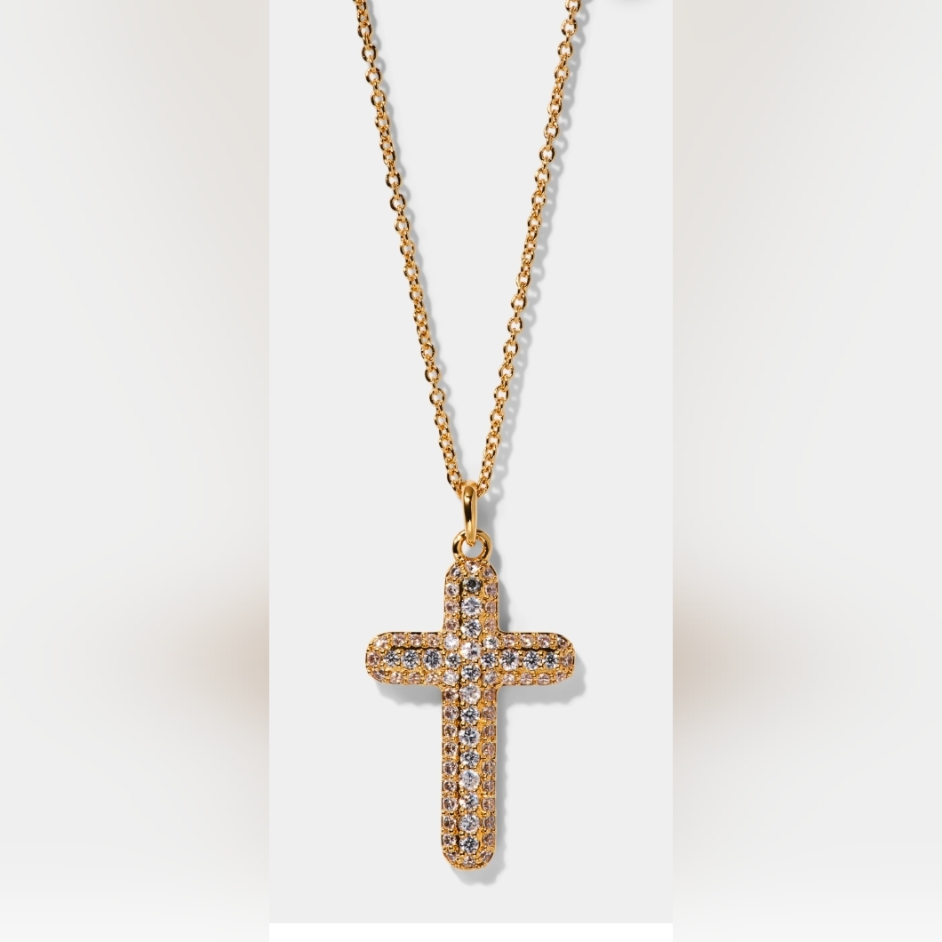 Nadri Crushed Cross Pendant Necklace Nwt 62$